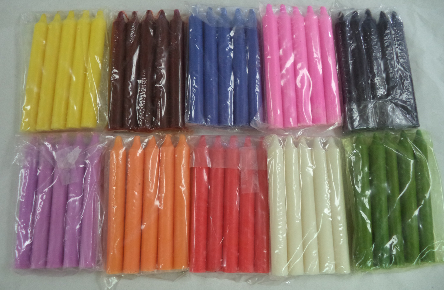 Bulk Lot of 50 x 6″ Taper Spell Candles: ASSORTED COLOR (Wicca Altar Household)