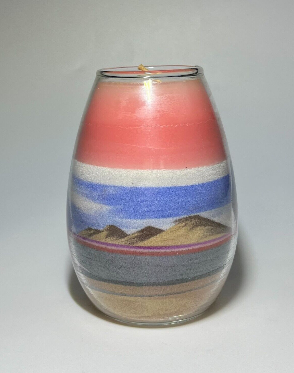 Retro Sand Art Home Decor Mountain Desert Blue Sky Southwest Candle