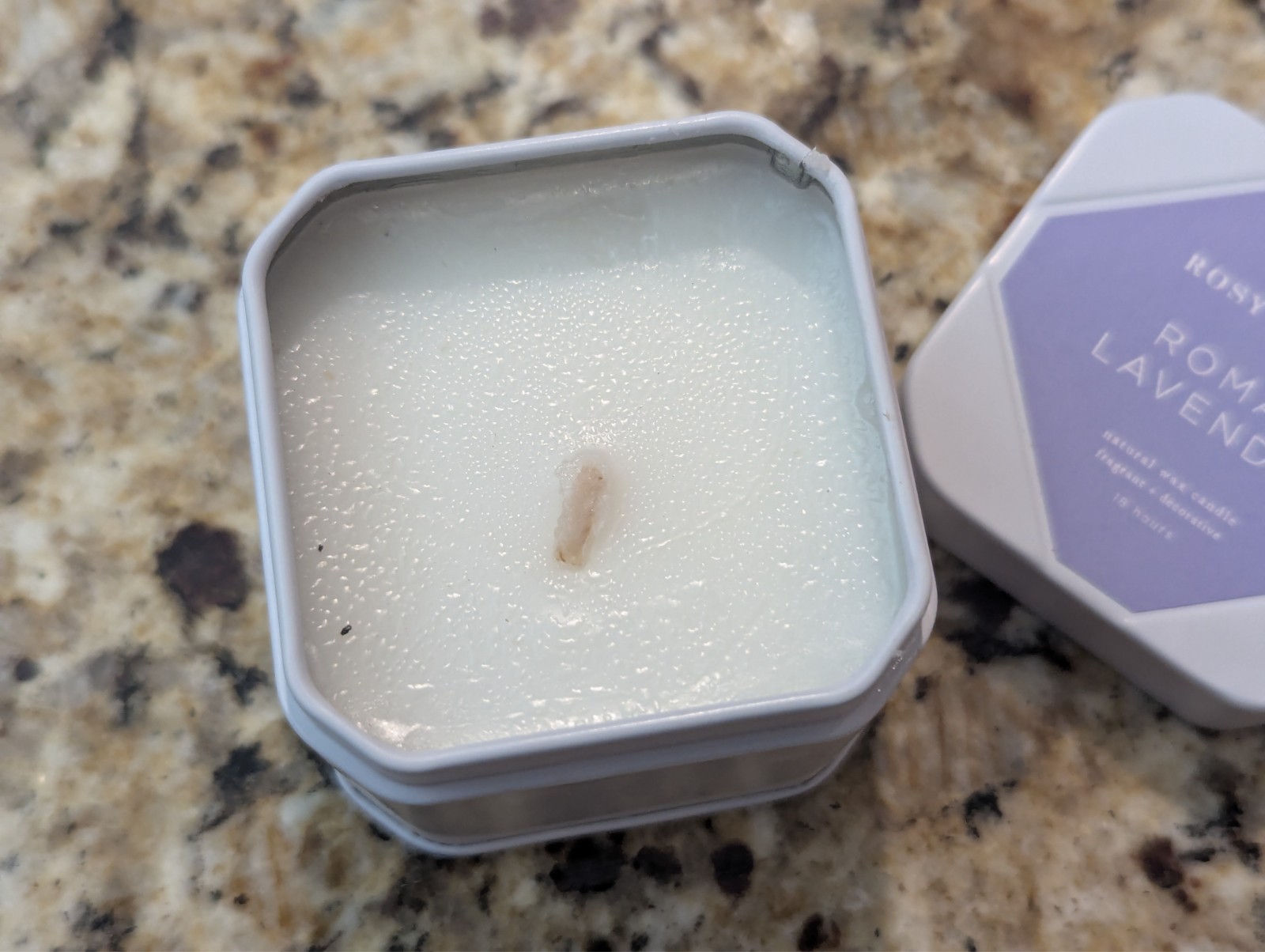 Rosy Rings Natural Wax Candle Roman Lavender Travel Tin 2.4 oz