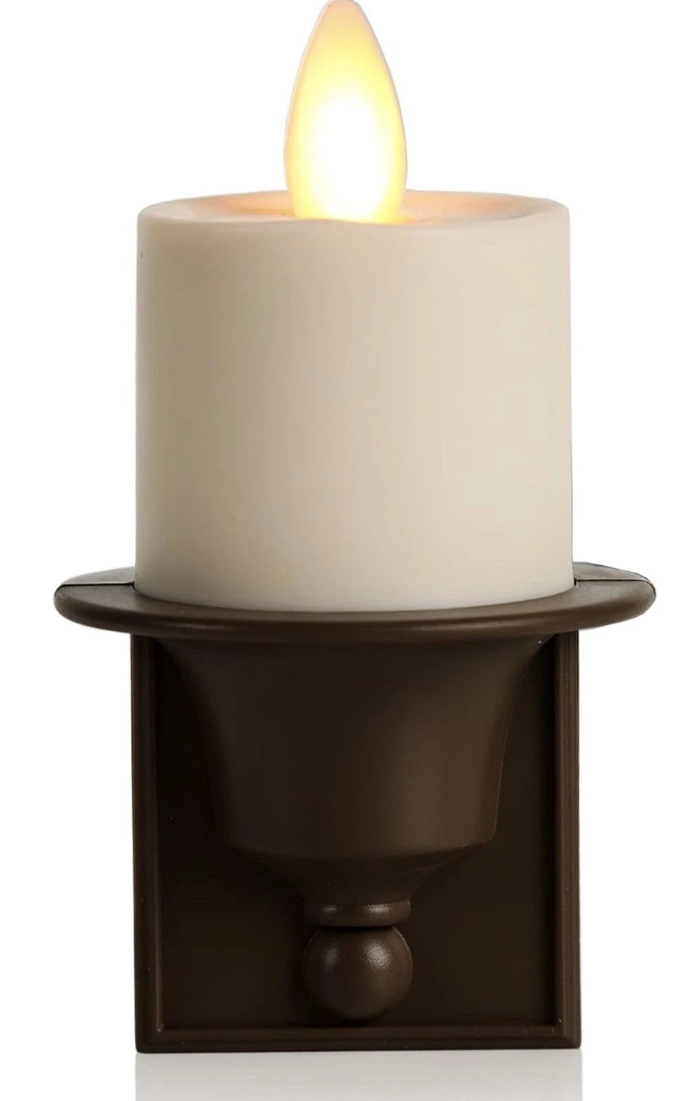LUMINARA Night Light Bronze Real Flame Effect Electric Plug In NEW