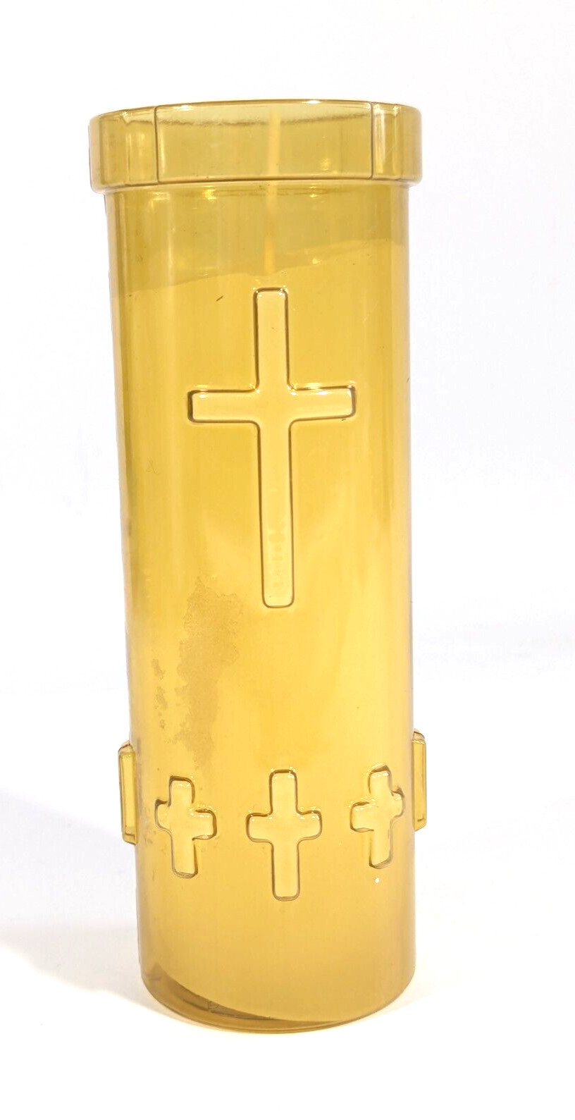 Emkay 7 Day Devotional Church Sanctuary Candle Yellow Plastic #13221 8″