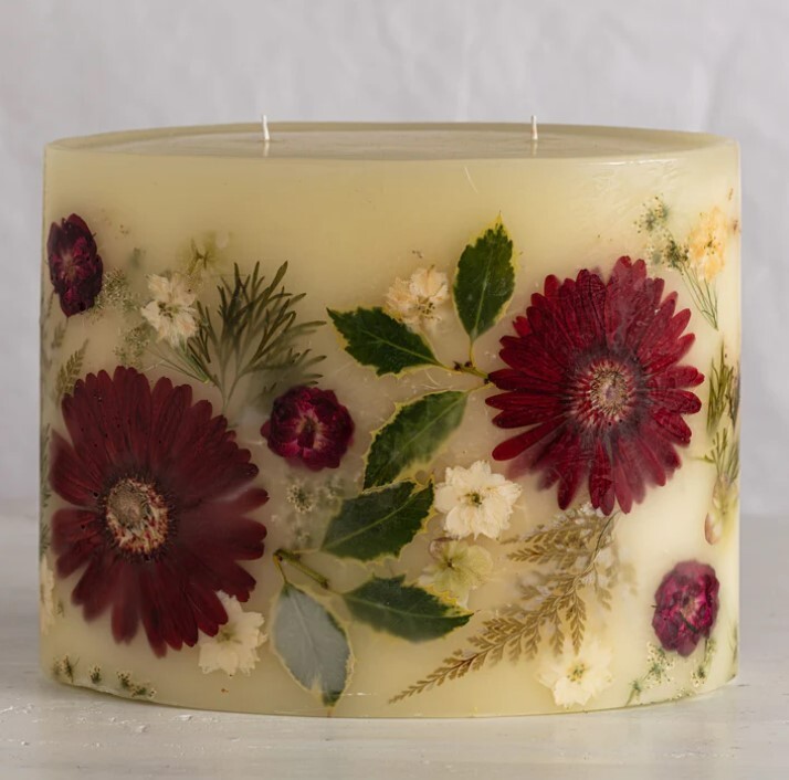 ROSY RINGS, CITRUS GARLAND LUXURY BOTANICAL CANDLE, 5.5″ TALL, 120 HRS, NEW