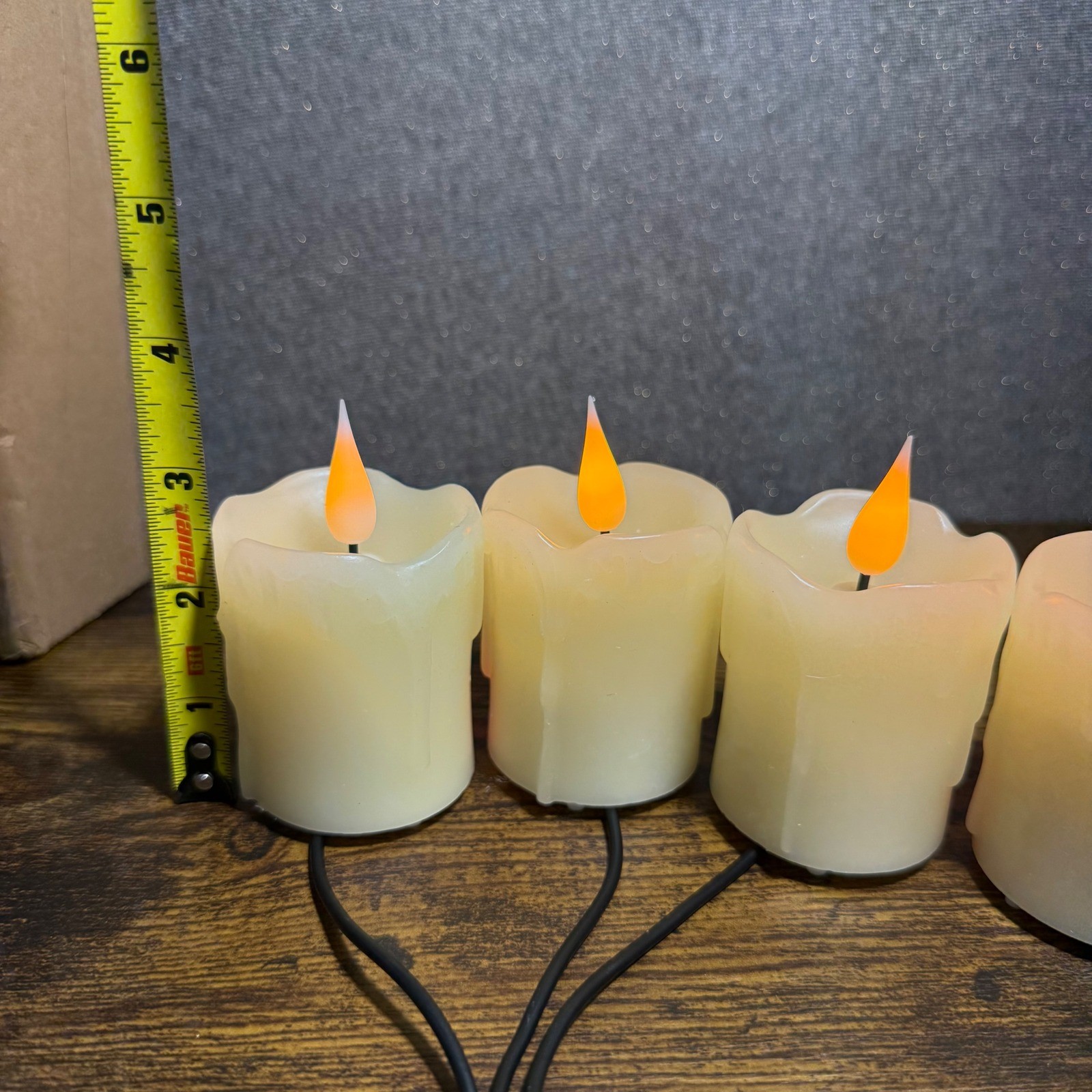 4 Pack Flameless LED Candles Rechargeable Flickering Moving Flame with Remote