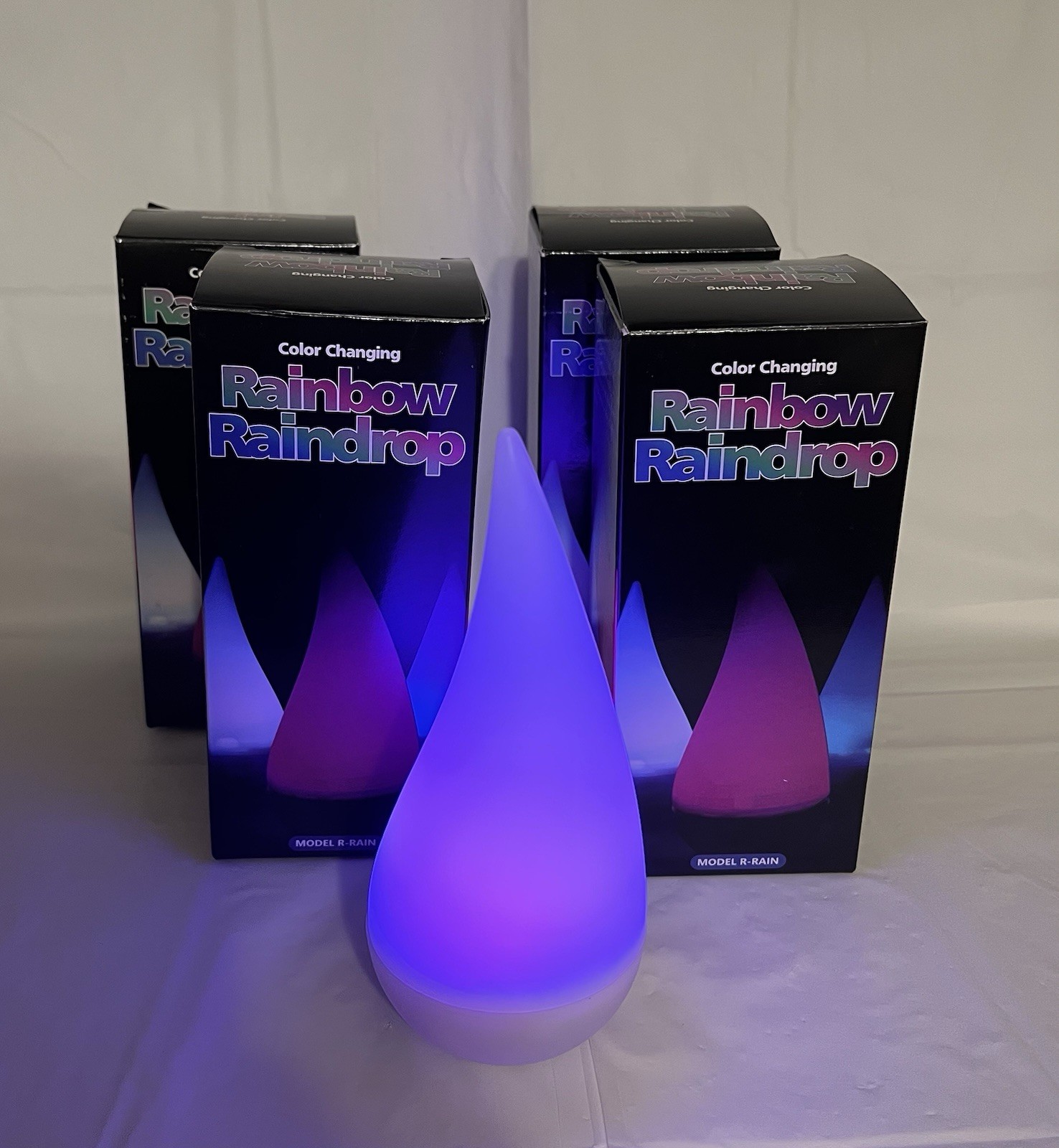 Multi Color Changing Rainbow Raindrop Light Tabletop, Party, Floats Lot Of 4