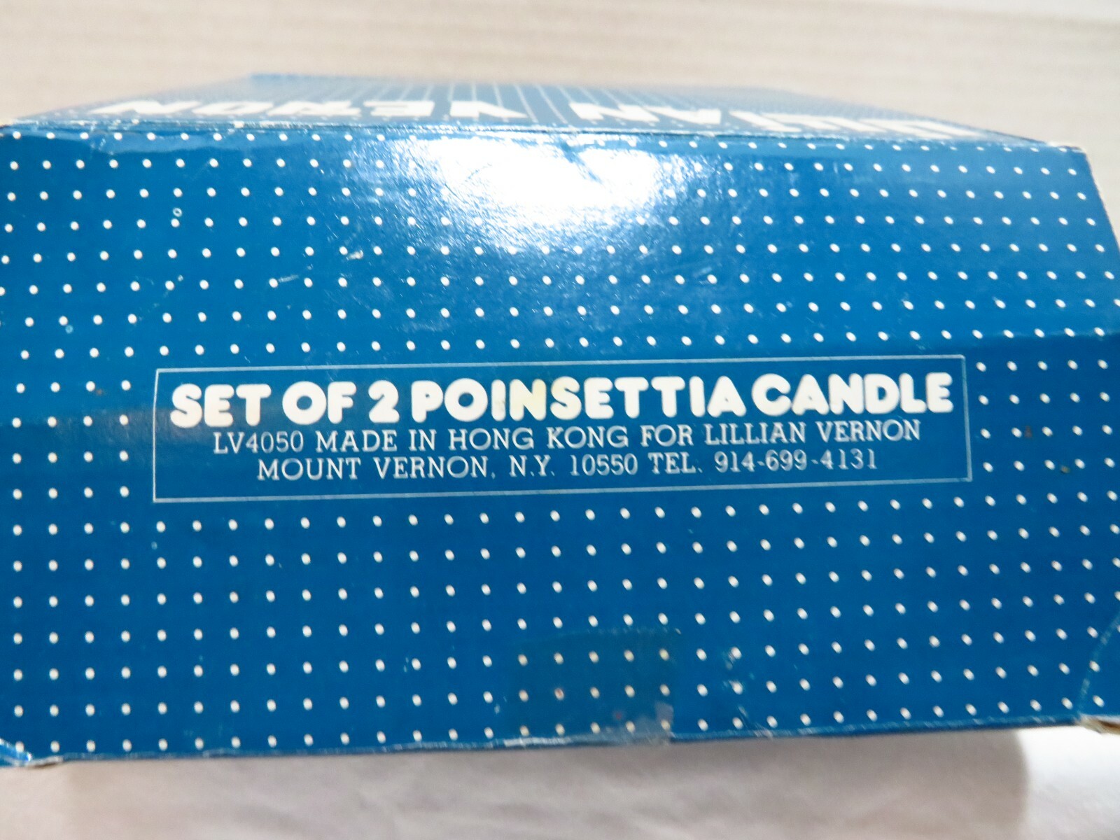VTG SET OF 2 POINSETTIA CANDLES MADE FOR LILLIAN VERNON BY RAINBOW CANDLE HK