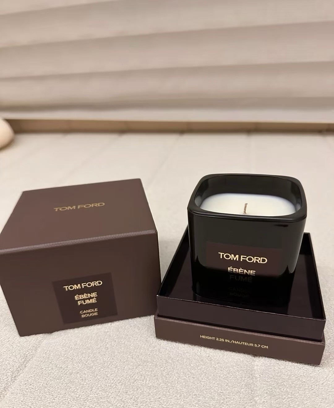 Tom Ford Ebene Fume Candle Bougie Height 2.25 In. / 5.7 cm in Sealed Box