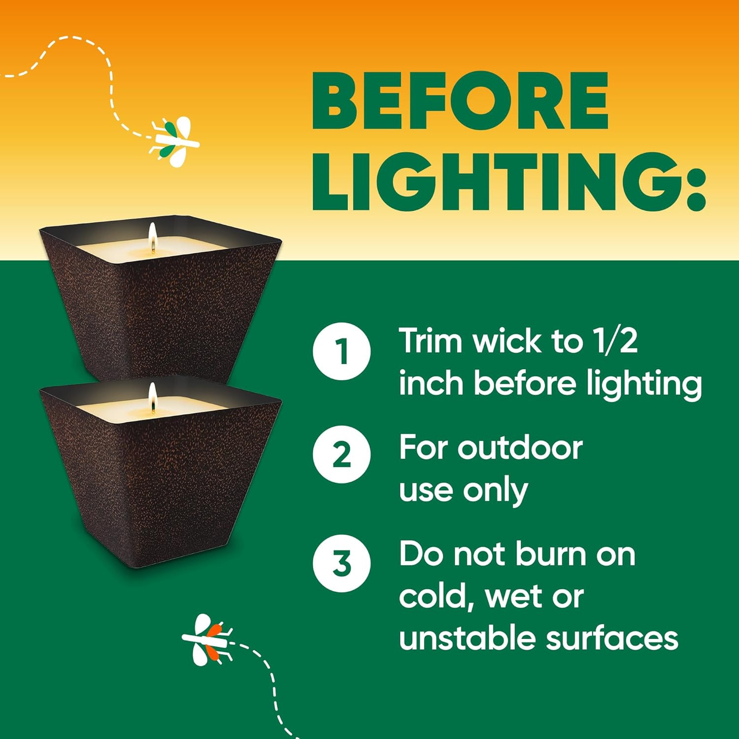 Backyard Citronella Scented Candle Ambiance Enhancing Centerpiece Burns for up