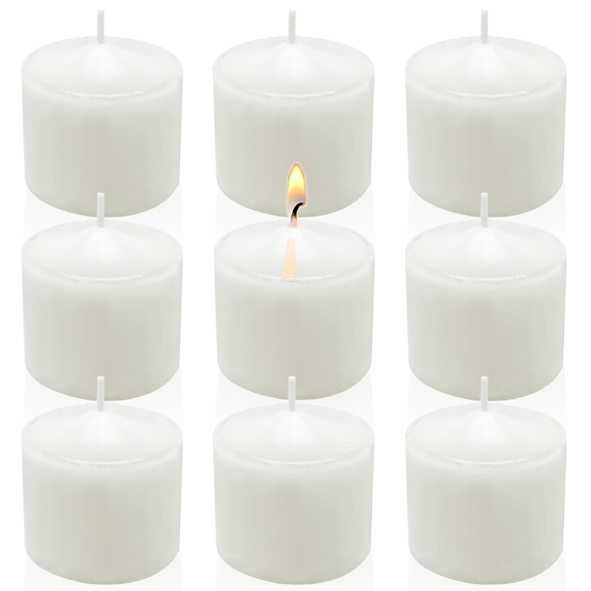9 Packs White Votive Candles, Unscented Small 1.5 Inch Diameter Votives for W…