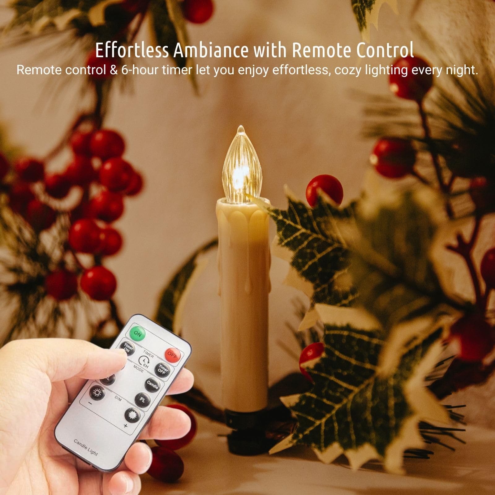 20 PCS LED Candles Timer Waterproof Dimmable Flameless Battery Candle Lights