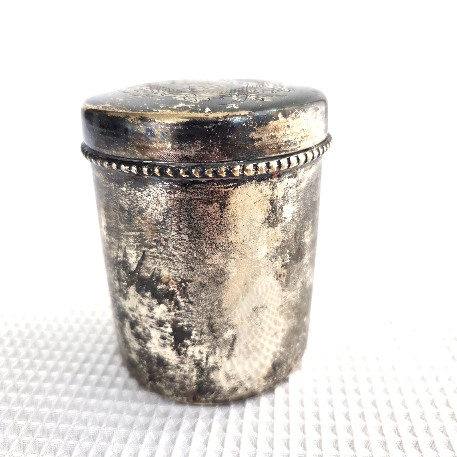 1890s Swedish Art Deco Nouveau Brass Silver Plated with Candle