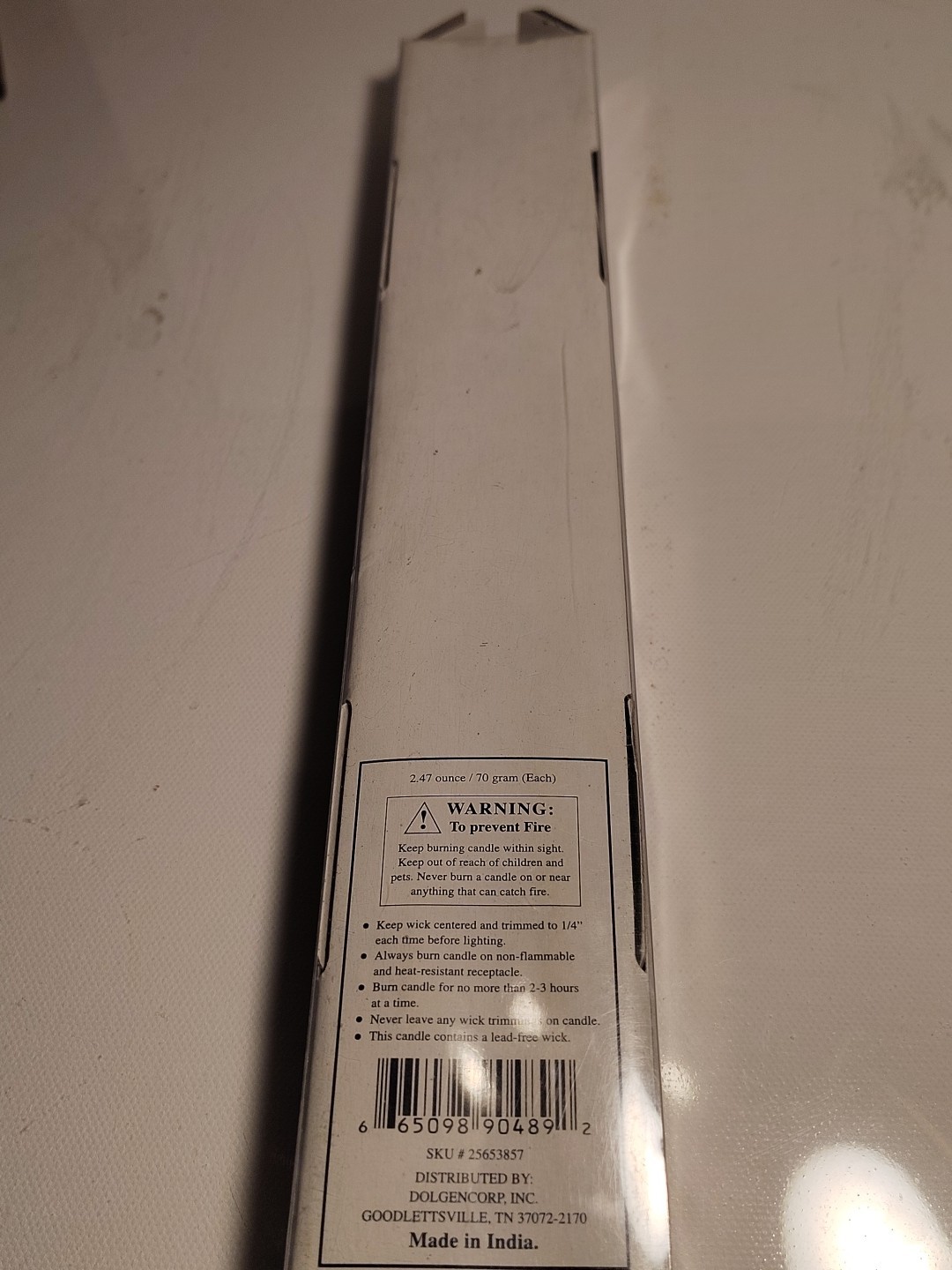 2 Vintage Made In India Taper White 12″ Candles Boxed Set New