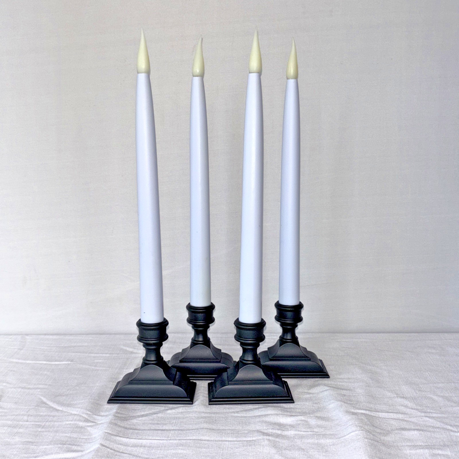 Set of 4 – 612 Vermont LED Battery Taper Window Candles Antique Bronze 13.5″