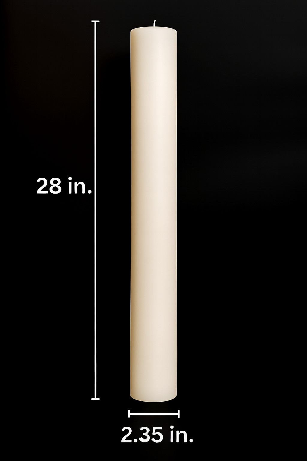 White Candle 28 inch Tall Unscented Handmade Pillar – 3 Width Options – Wedding