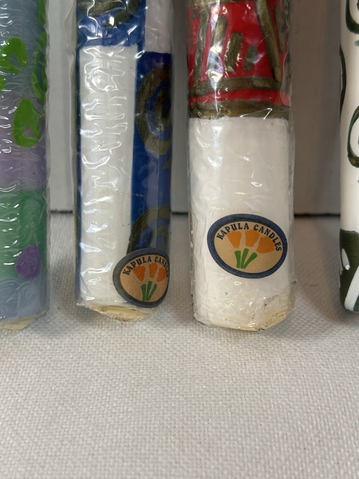 Set Of 5 New Kapula Hand Crafted South African Candles, Multi Color, Sm/Lg
