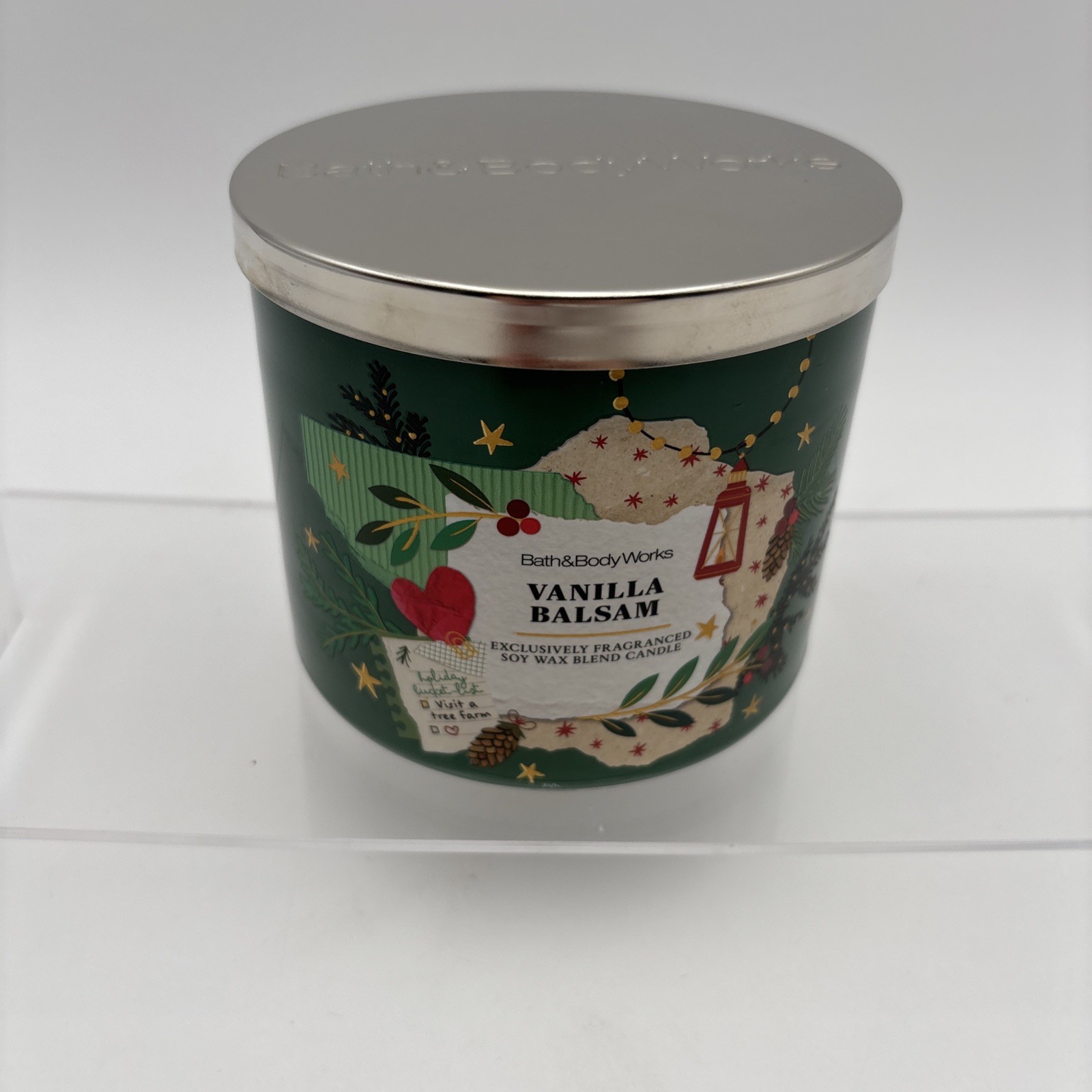 Bath & Body Works VANILLA BALSAM 3 Wick CANDLE 25-45 Hrs Christmas Holiday NEW