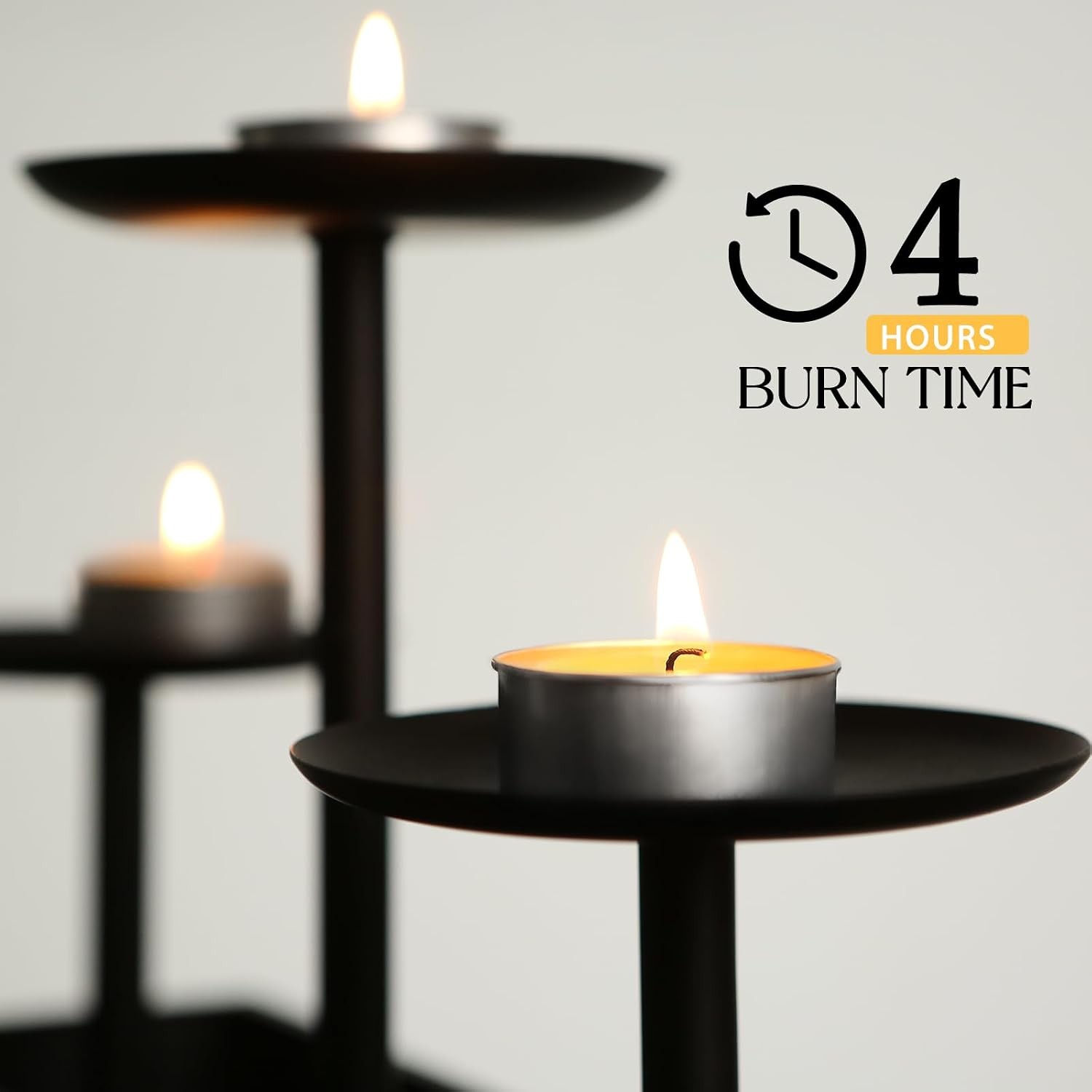 Beeswax Tea Candles in Cup, 24 Pcs, Natural Beeswax Tealight Candles with 4