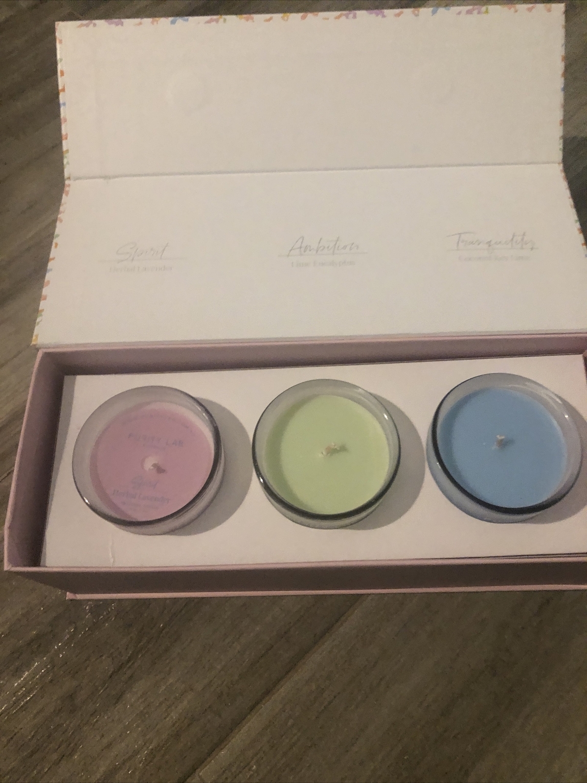 Purity Lab Scented Soy Candle 4 oz Total Of 3 Spirit,Ambition& Tranquility. New