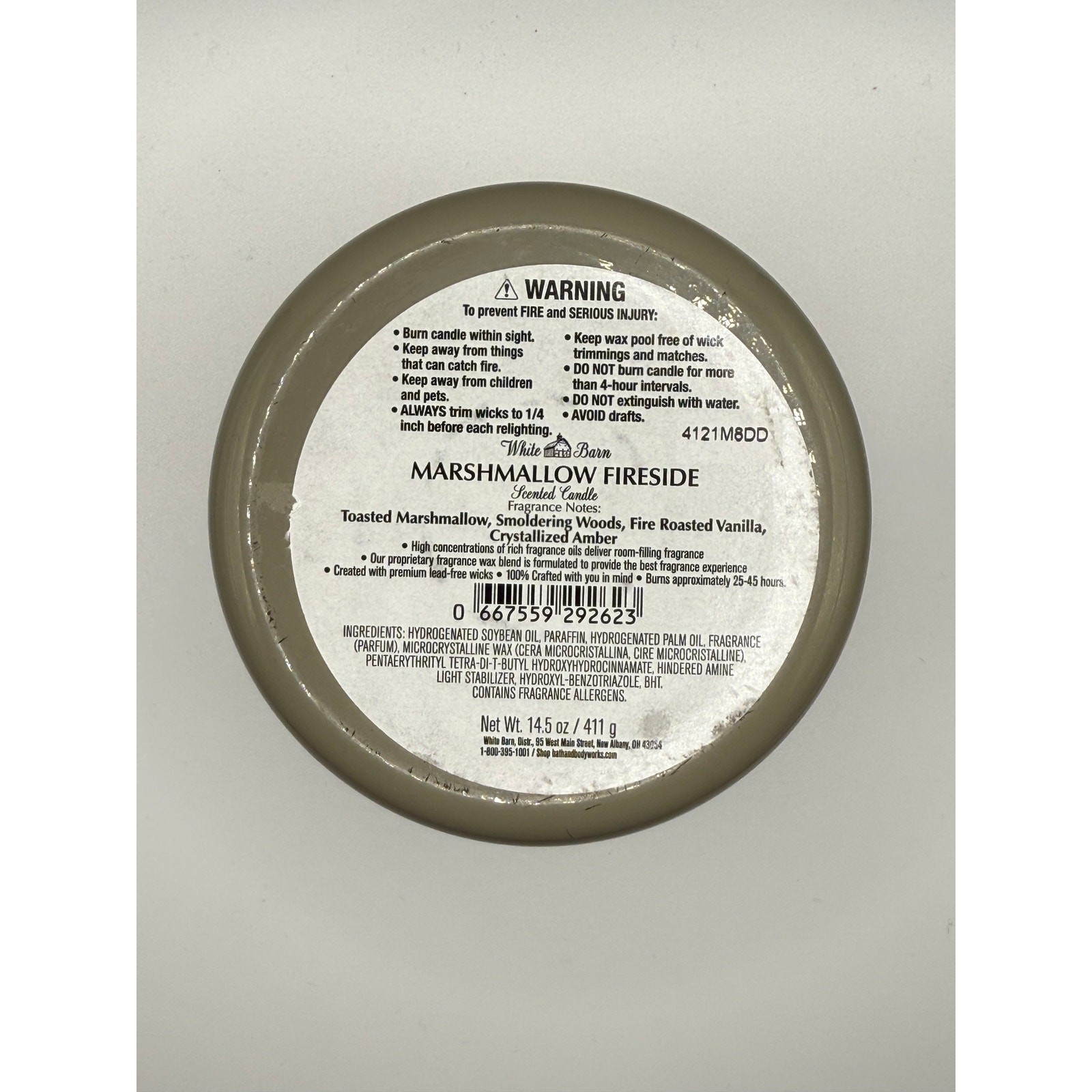NEW BBW White Barn Holiday Scented 3-Wick Candle Marshmallow Fireside