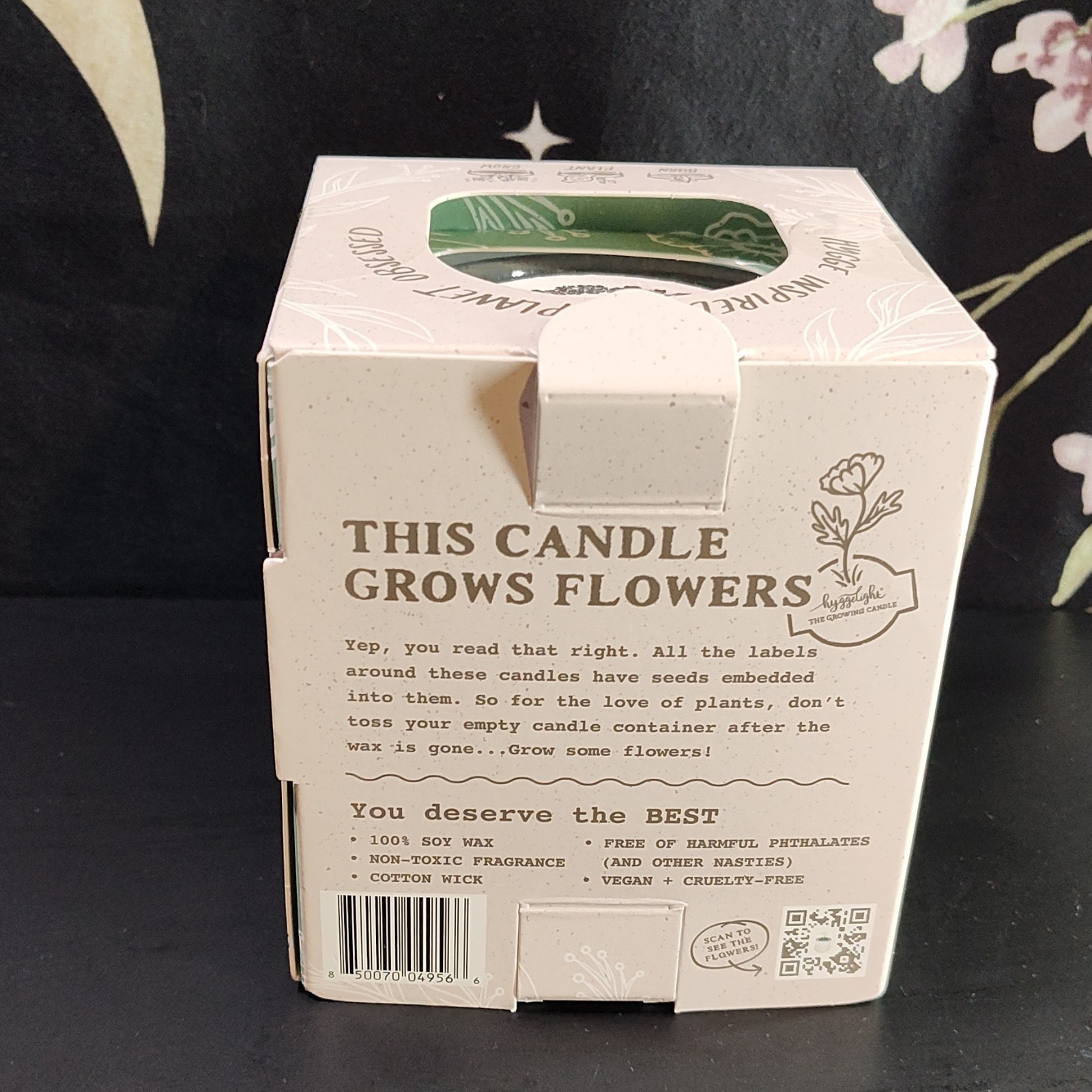 hyggelight Growing Candle Scented Non-Toxic Soy Wax Jar, Floral & Garden