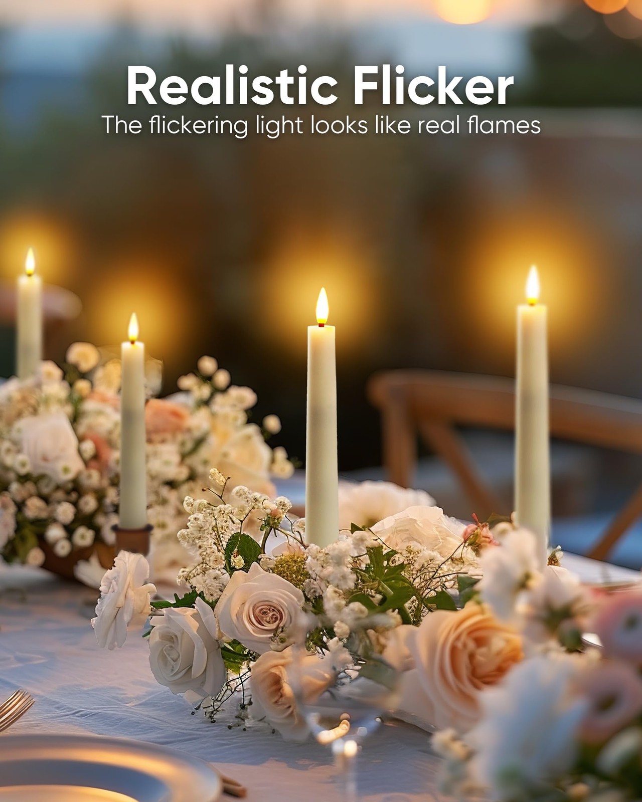 9 Pcs Flameless Taper Candles, Battery Operated Candlesticks Require 2 AAA Ba…