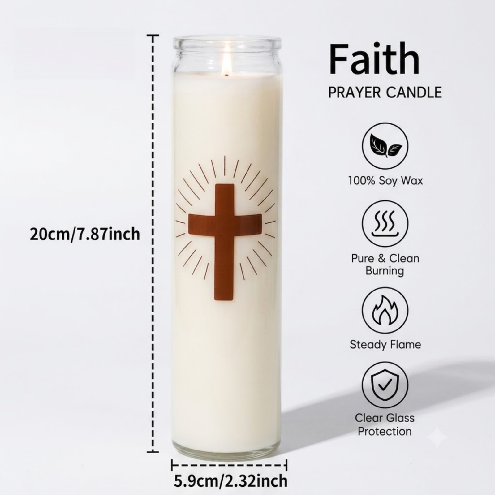 3 Pack Natural Soy Prayer Candles 9 Day Devotional Catholic Vigil Church Candle