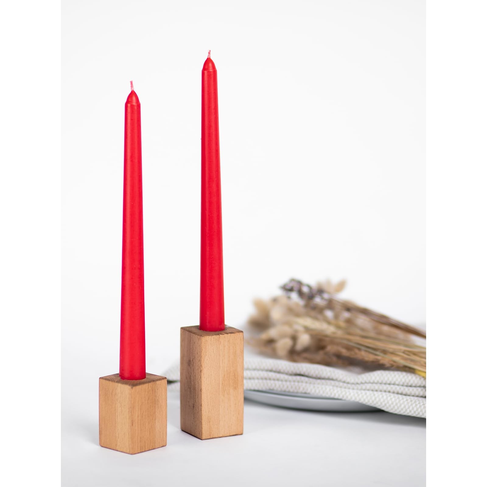 10 Inch Red Taper Candles Set Of 4 Dripless Long Burning Candlesticks Christmas