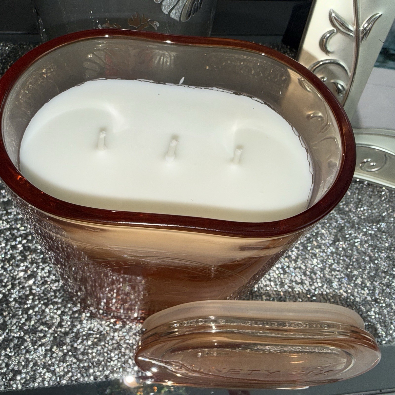 Ninety Six No 02 Candle 26 oz 3-Wick Large Premium Bergamot Rose Amber DW Home