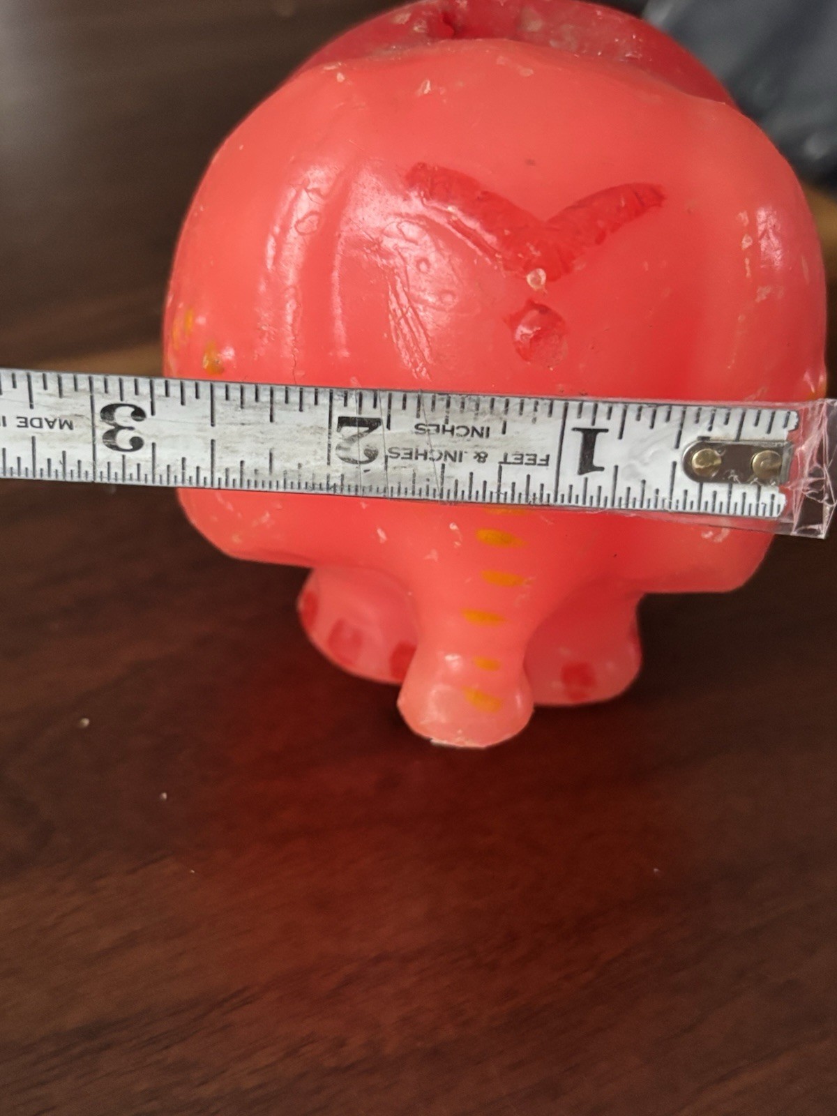 Vintage 1970s Pink Elephant Candle Groovy Hippie Bedroom Wax Used 3”x3”