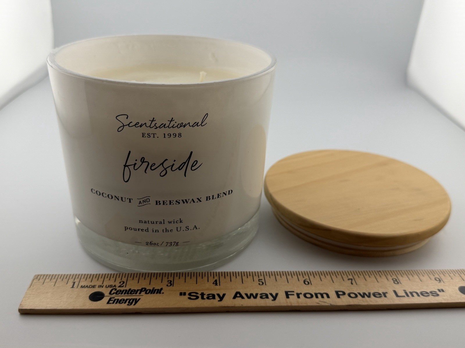 Scentsational Candle Coconut Beeswax Blend Energize Scent 26 oz Three Wick New