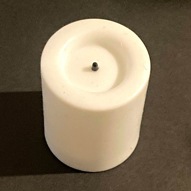 Mini White Flameless LED Candle Battery Operated Plastic Round, CR2032 (25)