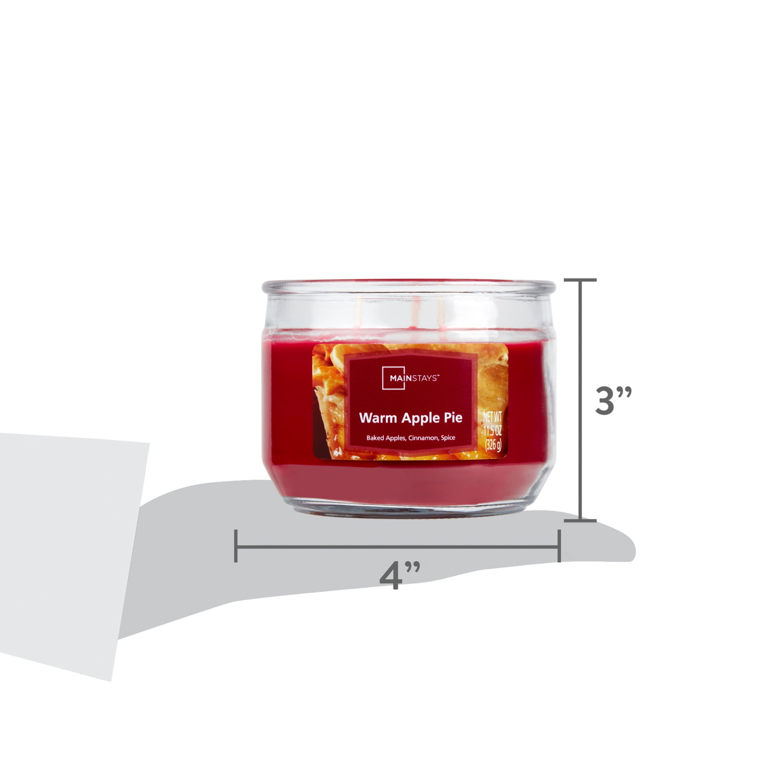 (4 pack) 11.5 Ounce Warm Apple Pie 3-Wick Glass Jar Candle