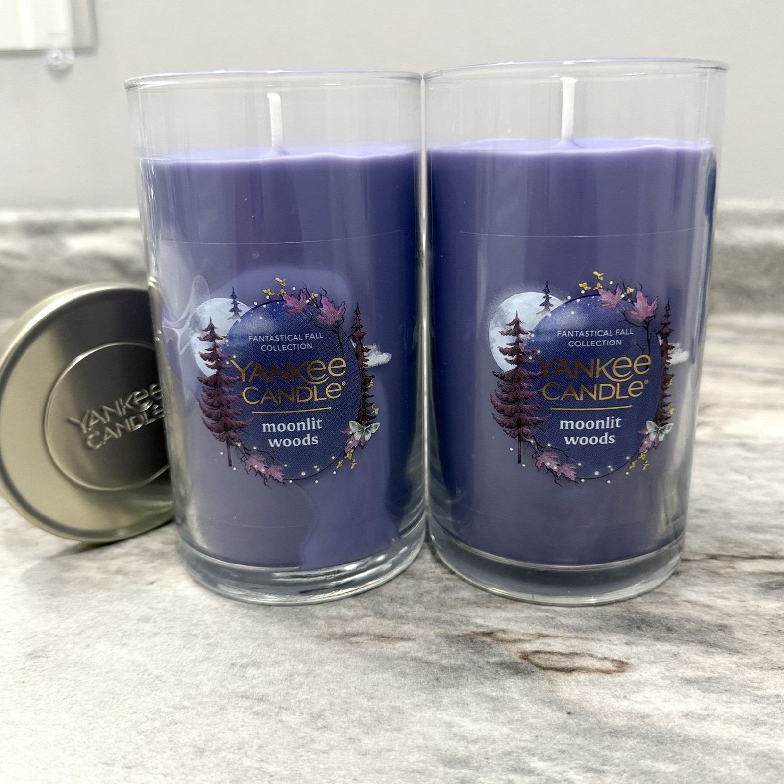 LOT OF 2-NEW-Yankee Candle MOONLIT WOODS 14.25oz. Fall scents Fast Shipping!