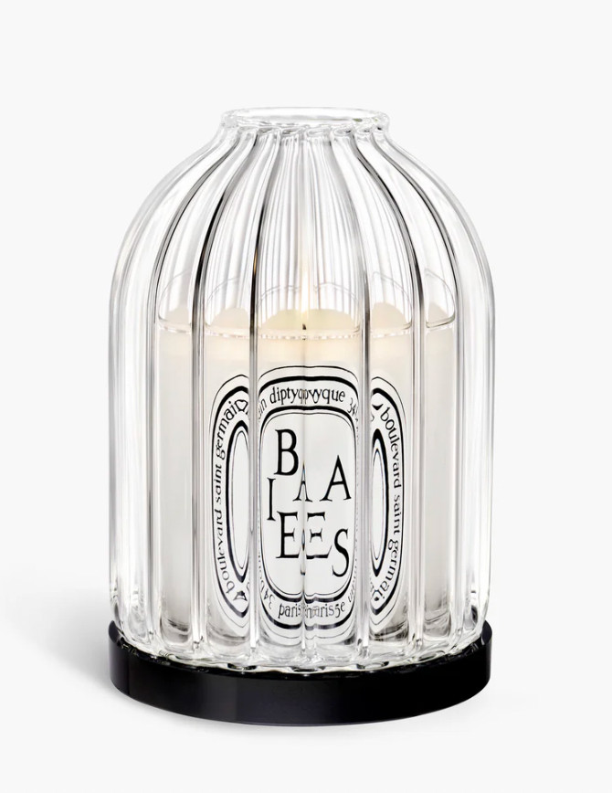 Diptyque Unisex Figuier Scented Candle 2.4 oz w/ FIG ribbed based holder GIFT