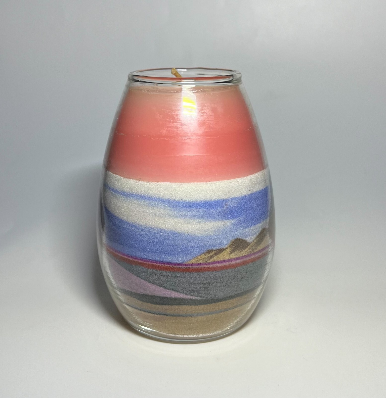 Retro Sand Art Home Decor Mountain Desert Blue Sky Southwest Candle