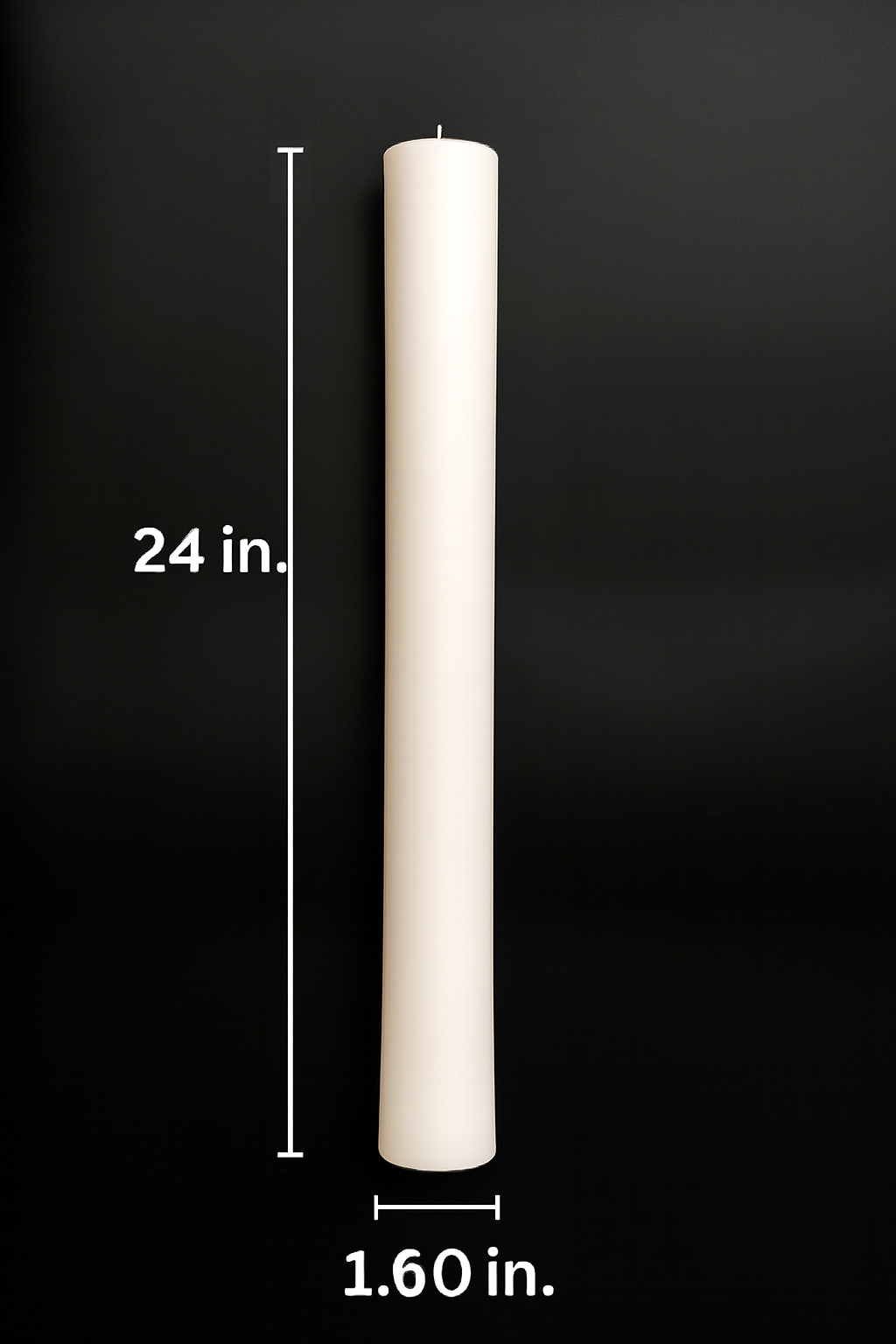 24 inch Church Ceremony Candle – Extra Tall Unscented White Pillar – Handcrafted