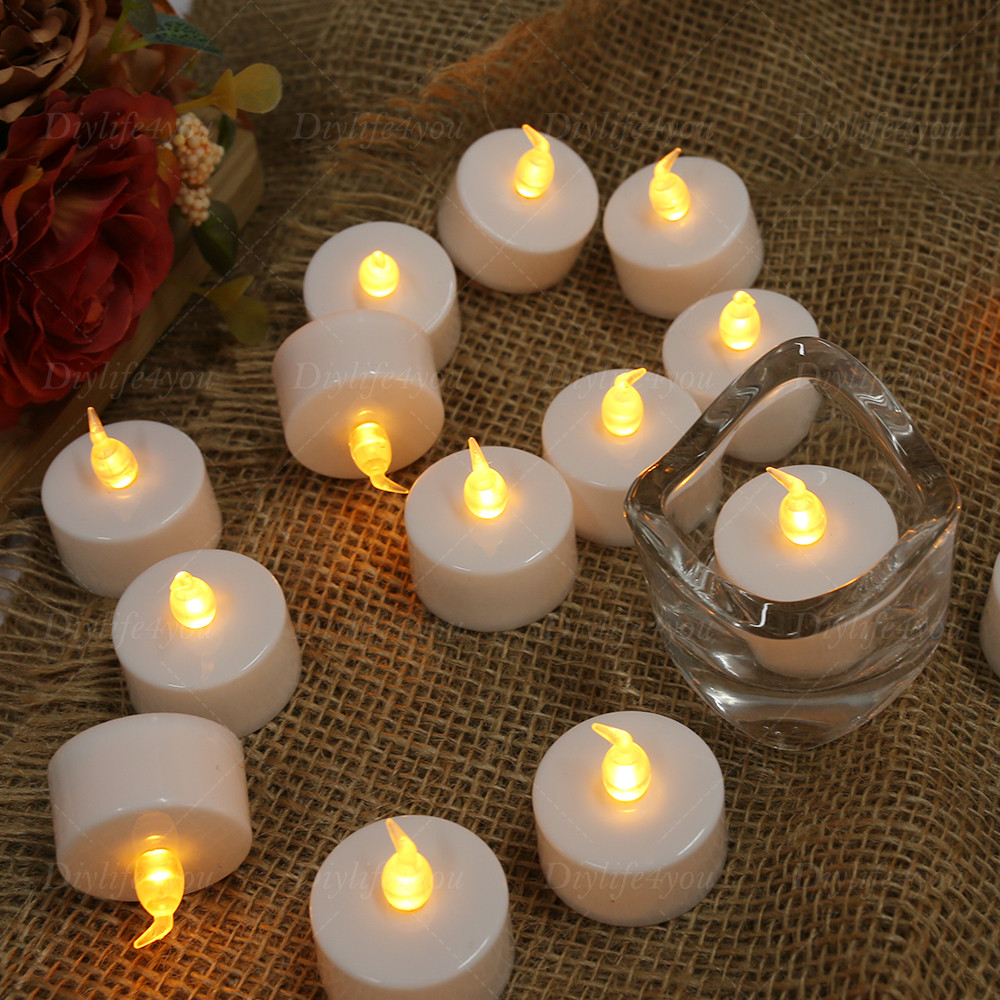 24 Pack LED Tea Lights Battery Operated Flickering Flameless Candles Party Decor