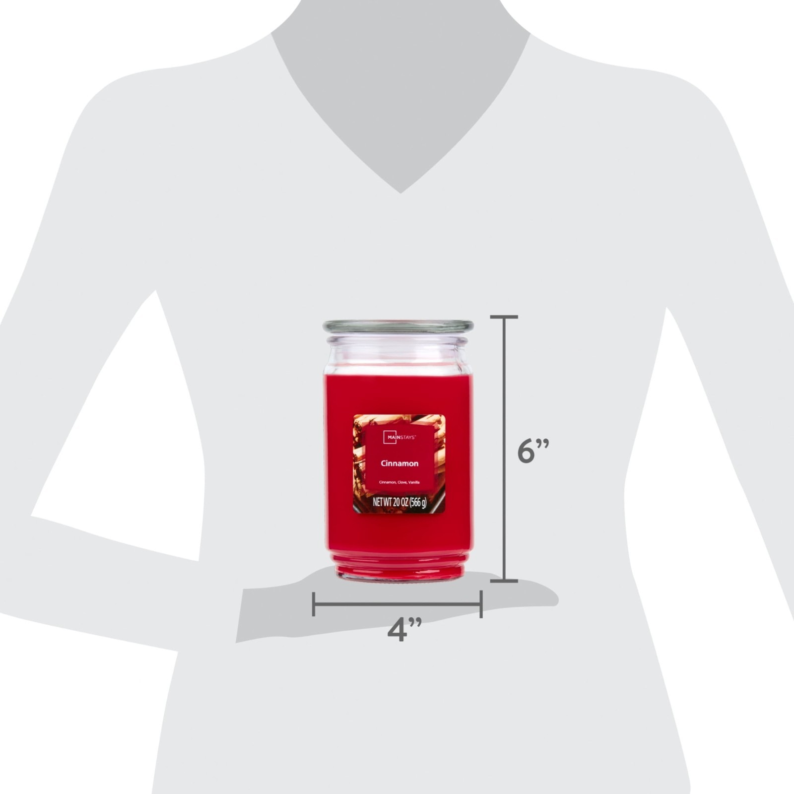 Cinnamon Scented single-Wick Large Glass Jar candle 20 oz