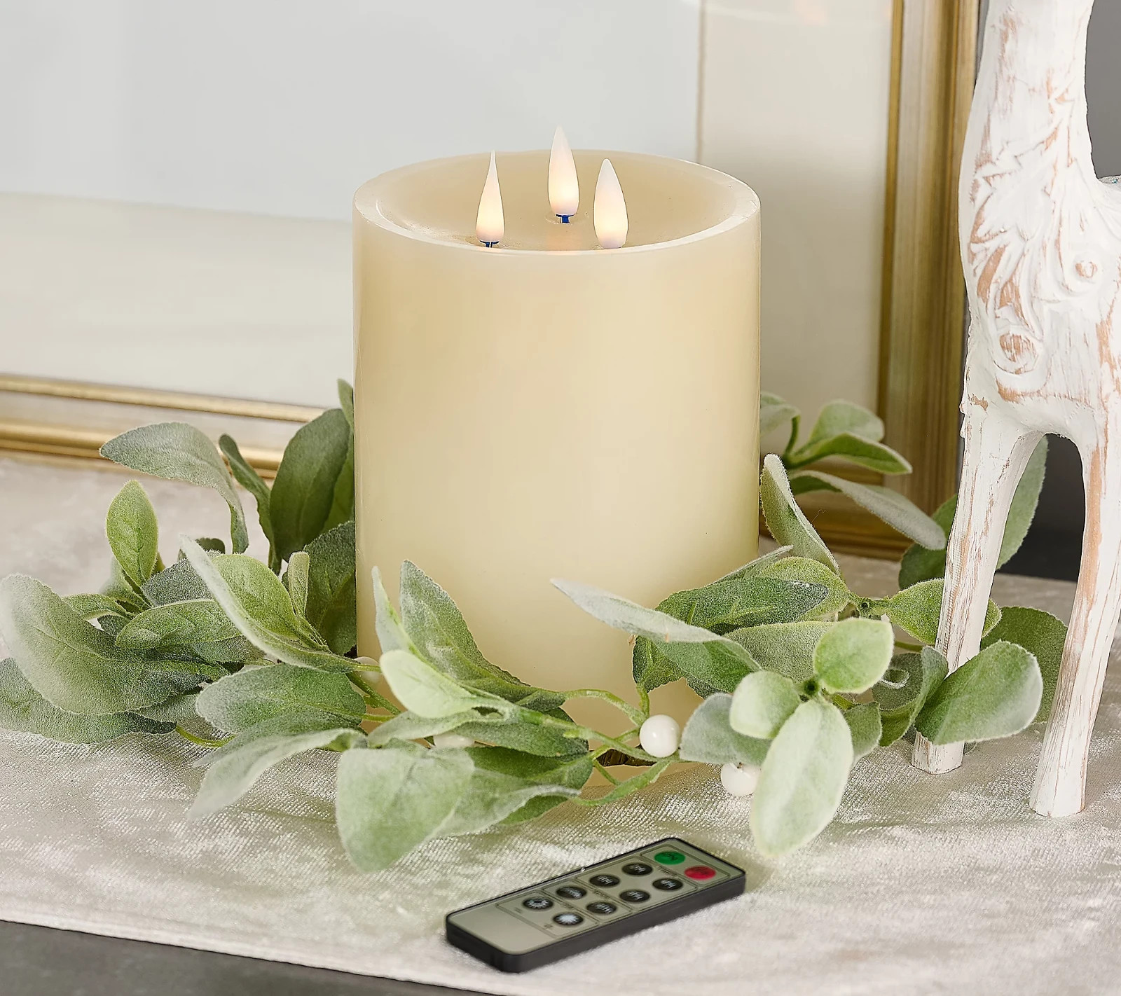 3-Wick 5″ X 6.5″ Candlelight Wax Candle Ivory by Valerie