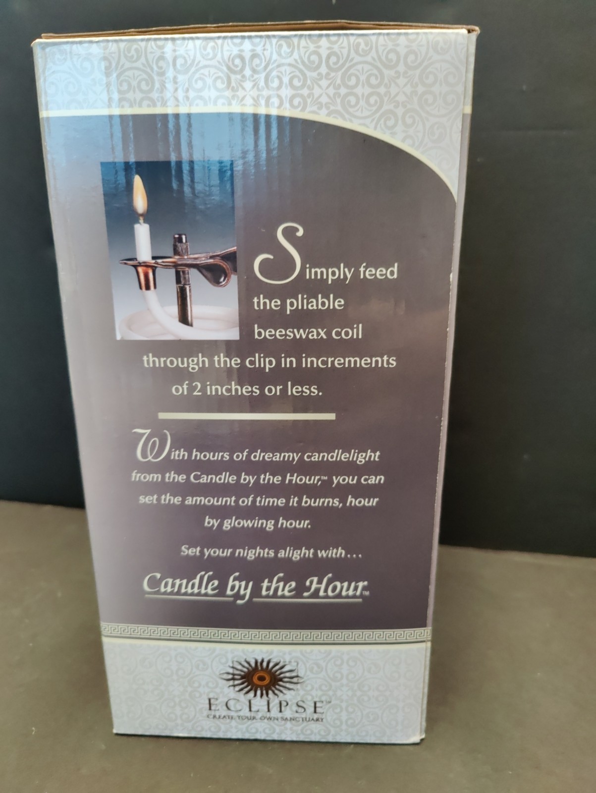 CANDLE BY THE HOUR – 80 Hour VERITICAL CANDLE & BASE -White Vanilla-NEW IN BOX