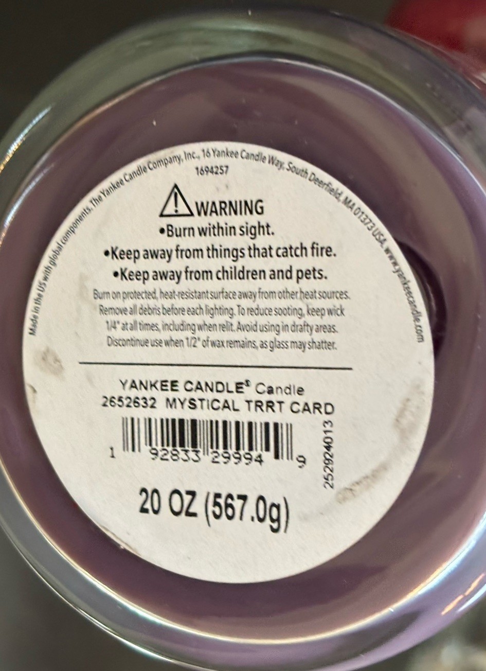 NEW Yankee Candle Mystical Tarot Card 20oz 2-Wick Tumbler Candle Licorice Tonka