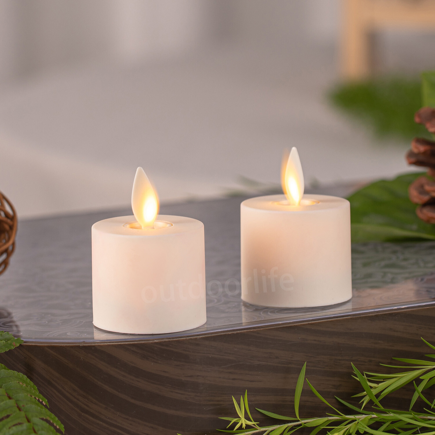 Luminara Flameless Battery LED Tealight Candles with Remote Ivory 2″ H X 1.4″D