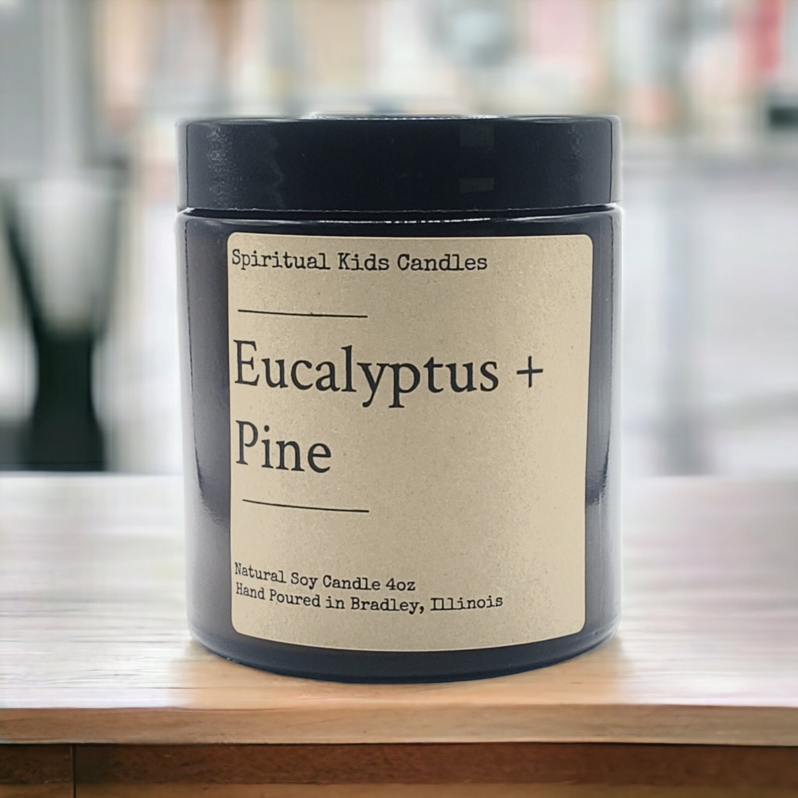 Eucalyptus & Pine Soy Candle 4oz Handmade Poured w/ All Natural Soy Wax | Woodsy