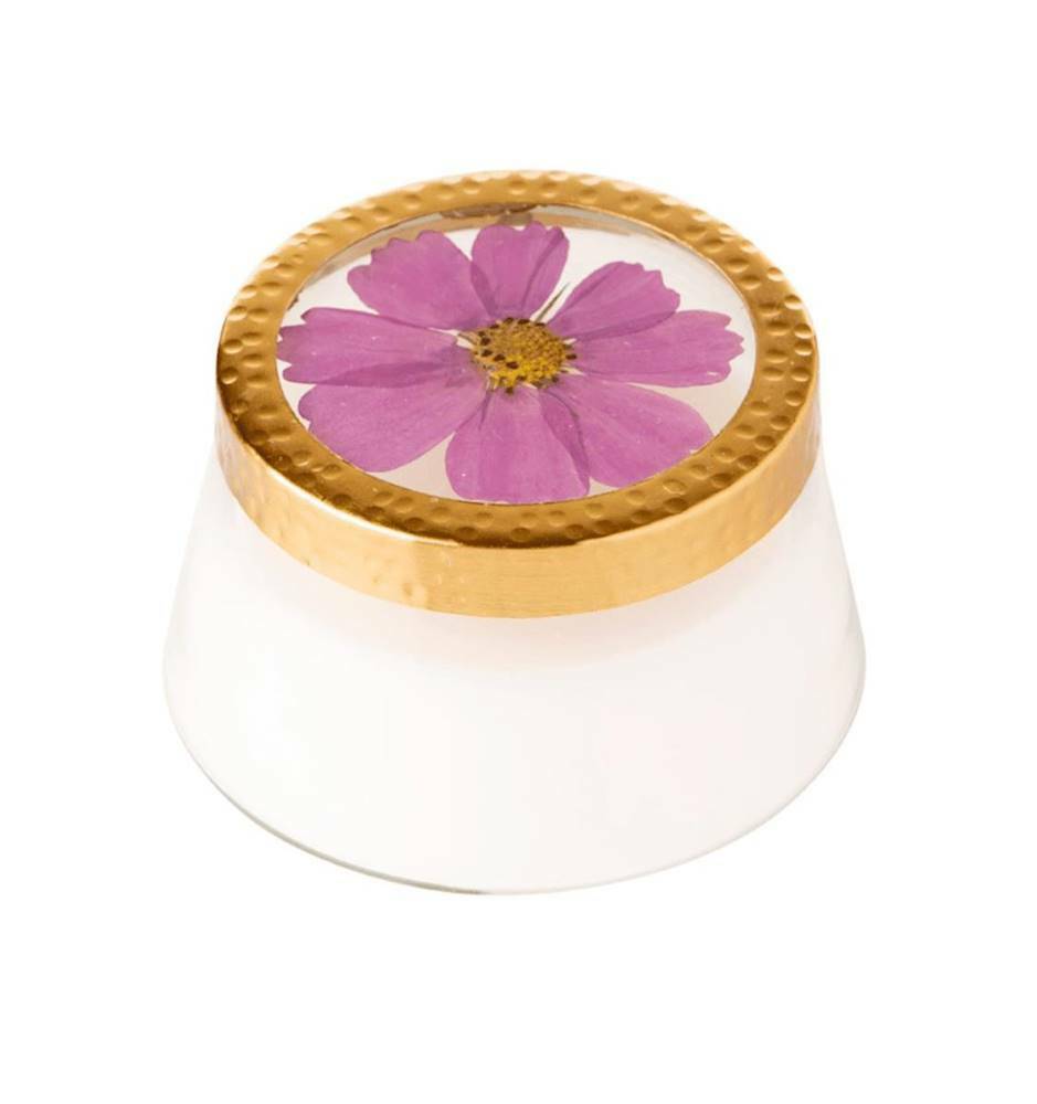 IRIS MOON Rosy Rings Medium 37 Hour Floral Pressed Scented Jar Candle