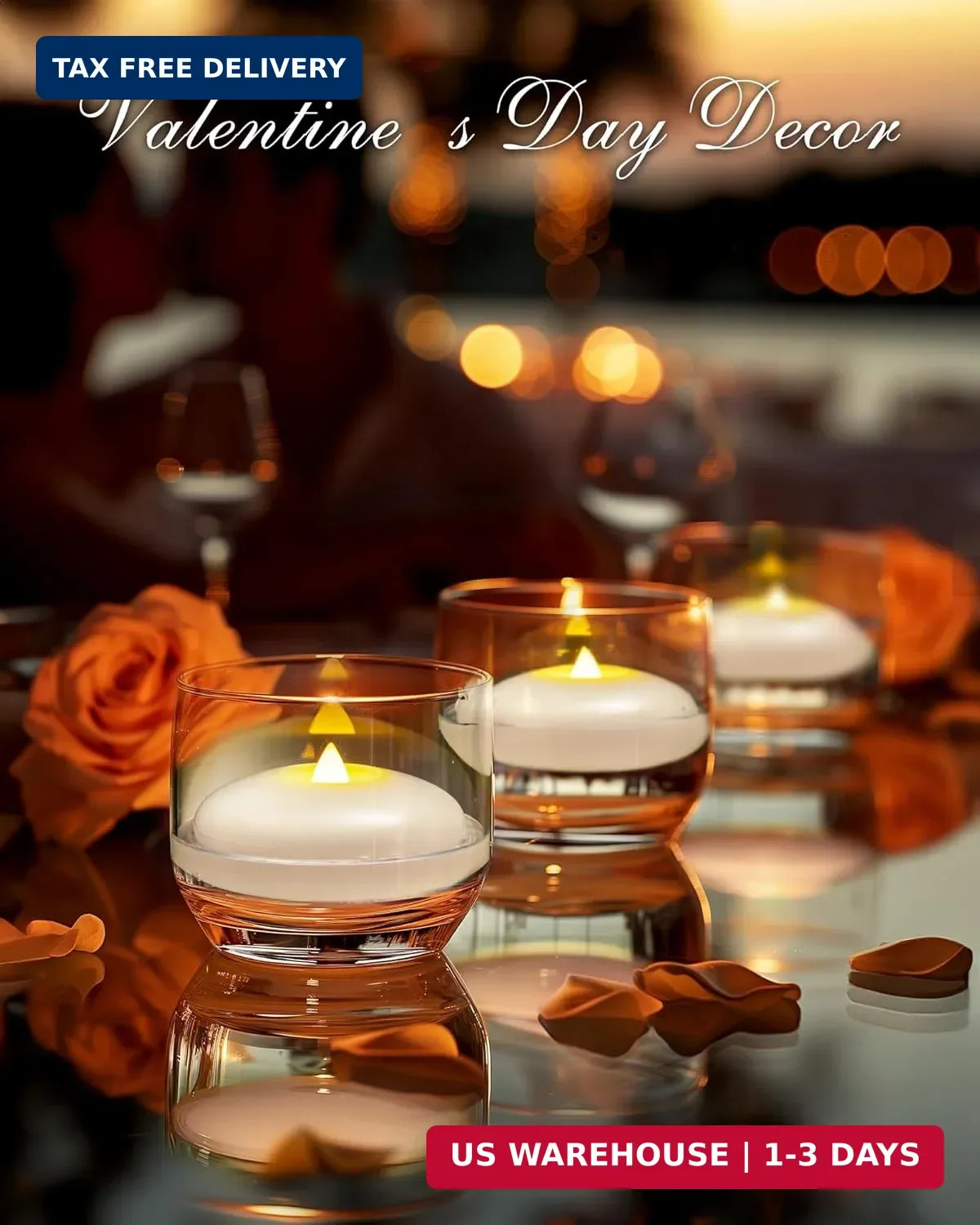Homemory 24 Pack 3″ Flameless Led Floating Candles, 200 Hour White Battery Opera