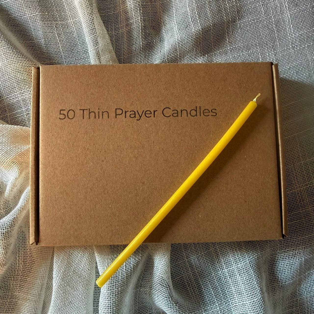 50 Thin Yellow Taper Candles 6.7″ Orthodox Church Prayer Paraffin Candles