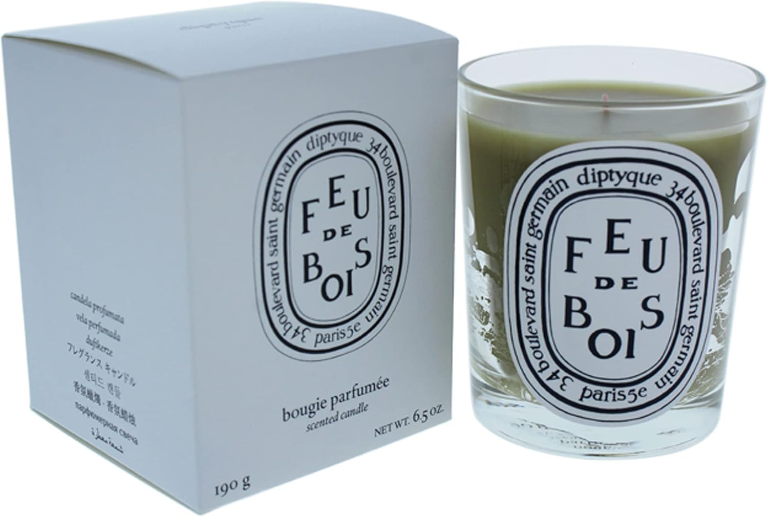 Diptyque Feu De Bois Candle, 6.5 Oz, Red, 3.5″ Tall X 3″ Diameter