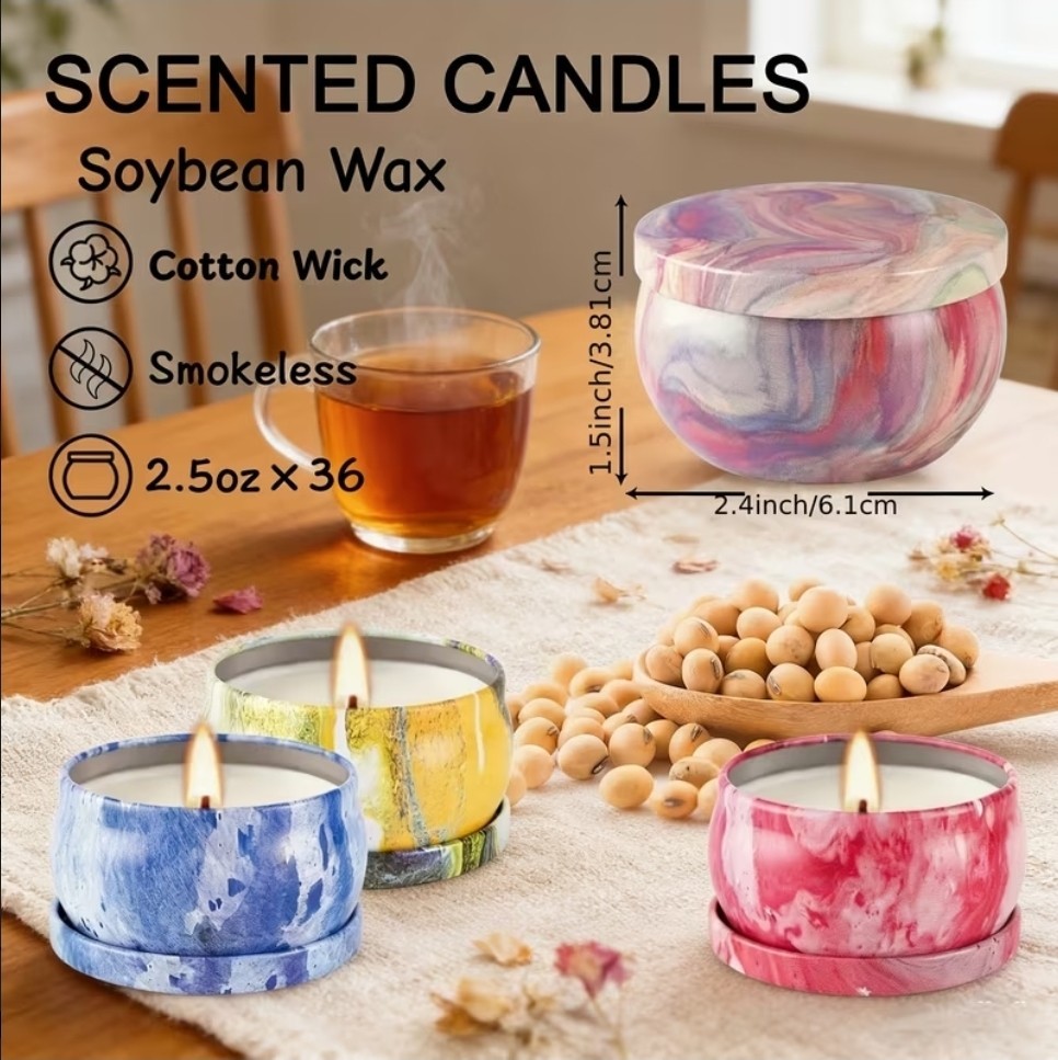 Scented Candles Gift Set,36 Pack Candles for Home Scented, 300 Hour Long Lasting
