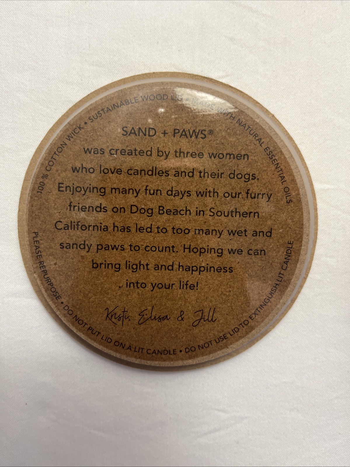 German Shepard Candle Cedar & Lavender Scented 12 oz Black Jar, Sand + Paws NEW