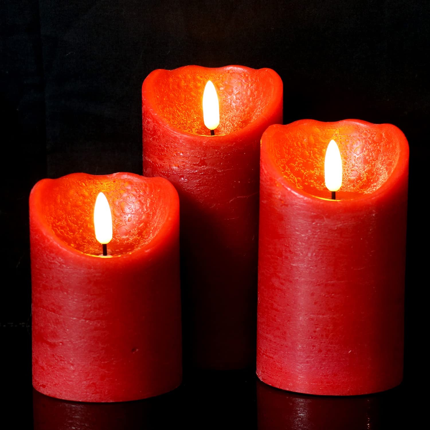 Wondise Red Flameless Candles Battery 4 inches, 5 6
