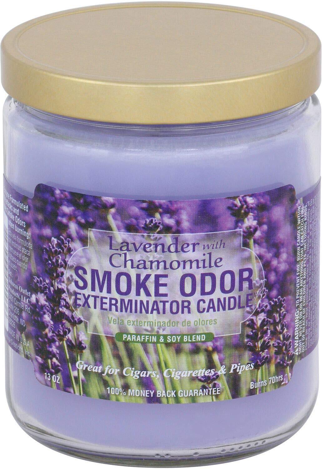 Lavender Smoke Odor Exterminator Candle 13 Ounce Eliminates Pet Odors USA Made